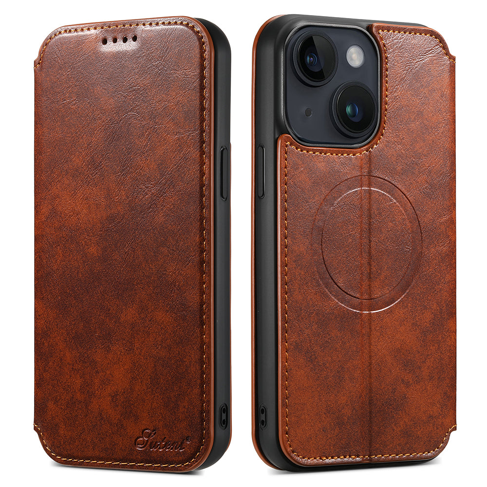 SUTENI J05 For iPhone 13 6.1 inch Dustproof Phone Case Stand Wallet Leather Cover Compatible with MagSafe SUTENI J05 For iPhone 13 6.1 inch Dustproof Phone Case Stand Wallet Leather Cover Compatible with MagSafe